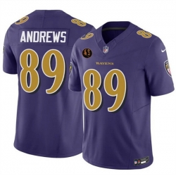 Men Baltimore Ravens 89 Mark Andrews Purple 2025 F U S E  With John Madden Patch Limited Football Jersey
