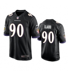 Men Baltimore Ravens 90 David Ojabo Black Stitched Game Jersey