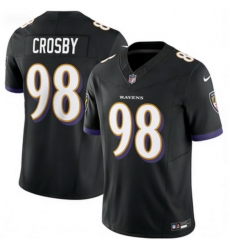 Men Baltimore Ravens 98 Maxx Crosby Black 2025 F U S E Vapor Stitched Jersey