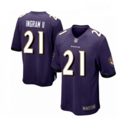 Mens Baltimore Ravens 21 Mark Ingram II Game Purple Team Color Football Jersey