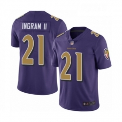 Mens Baltimore Ravens 21 Mark Ingram II Limited Purple Rush Vapor Untouchable Football Jersey