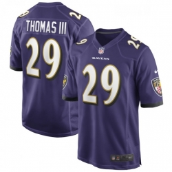 Mens Baltimore Ravens 29 Earl Thomas Nike Purple Game Jersey