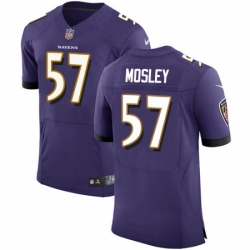 Mens Nike Baltimore Ravens 57 CJ Mosley Elite Purple Team Color NFL Jersey