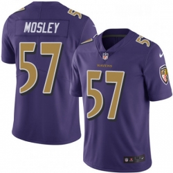 Mens Nike Baltimore Ravens 57 CJ Mosley Limited Purple Rush Vapor Untouchable NFL Jersey