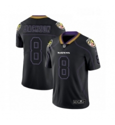 Mens Nike Baltimore Ravens 8 Lamar Jackson Limited Lights Out Black Rush NFL Jersey