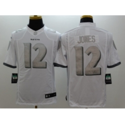 Nike Baltimore Ravens 12 Jacoby Jones White Game Platinum NFL Jersey