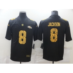 Nike Baltimore Ravens 8 Lamar Jackson Black Leopard Vapor Untouchable Limited Jersey