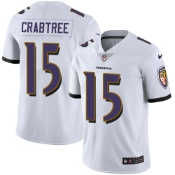 Nike Ravens #15 Michael Crabtree White Mens Stitched NFL Vapor Untouchable Limited Jersey