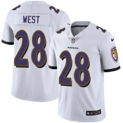 Nike Ravens #28 Terrance West White Mens Stitched NFL Vapor Untouchable Limited Jersey