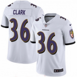 Nike Ravens 36 Chuck Clark White Men Stitched NFL Vapor Untouchable Limited Jersey