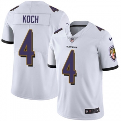 Nike Ravens #4 Sam Koch White Mens Stitched NFL Vapor Untouchable Limited Jersey