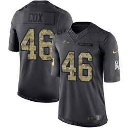 Nike Ravens #46 Morgan Cox Black Mens Stitched NFL Limited 2016 Salute to Service Jersey