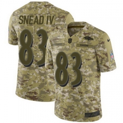 Nike Ravens #83 Willie Snead IV Camo Mens Stitched NFL Limited 2018 Salute To Service Jersey