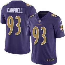 Nike Ravens 93 Calais Campbell Purple Men Stitched NFL Limited Rush Jersey