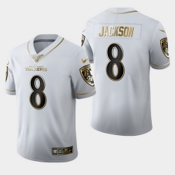 Ravens 8 Lamar Jackson White 100th Season Vapor Untouchable Limited Jersey