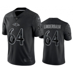 Tyler Linderbaum 64 Baltimore Ravens Black Reflective Limited Jersey Men