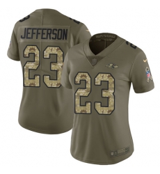 Nike Ravens #23 Tony Jefferson Olive Camo Womens Stitched NFL Limited 2017 Salute to Service Jersey