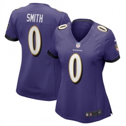 Women Baltimore Ravens 0 Roquan Smith Purple Football Jersey  Run Small