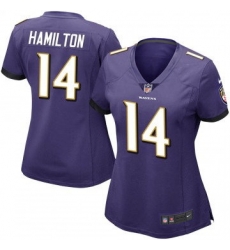 Women Baltimore Ravens 14 Kyle Hamilton Purple 2023 F U S E Vapor Jersey