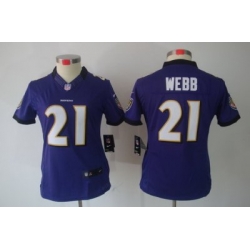 Women Nike Baltimore Ravens #21 Lardarius Webb Purple Color[NIKE LIMITED Jersey]