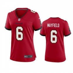 Women Tampa Bay Buccanee 6 Baker Mayfield Red Stitched Game Jersey