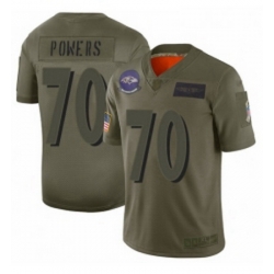 Womens Baltimore Ravens 70 Ben Powers Limited Camo 2019 Salute to Service Football Jersey