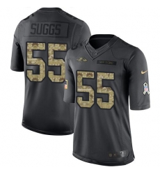 Nike Ravens #55 Terrell Suggs Black Youth Stitched NFL Limited 2016 Salute to Service Jersey