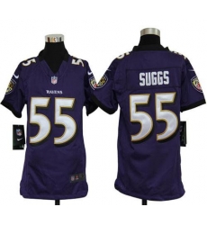 Nike Ravens #55 Terrell Suggs Purple Team Color Youth Stitched NFL Elite Jersey