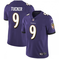 Youth Baltimore Ravens 9 Justin Tucker Purple Vapor Untouchable Limited Stitched Jersey 