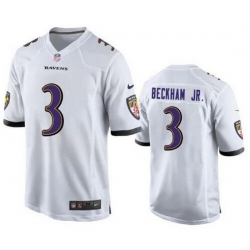 Youth Nike Baltimore Ravens #3 Beckham Jr White NFL Vapor Limited Jerseys