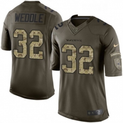 Youth Nike Baltimore Ravens 32 Eric Weddle Elite Green Salute to Service NFL Jersey