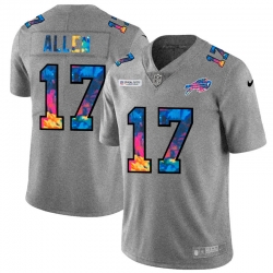 Buffalo Bills 17 Josh Allen Men Nike Multi Color 2020 NFL Crucial Catch NFL Jersey Greyheather