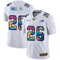 Buffalo Bills 26 Devin Singletary Men White Nike Multi Color 2020 NFL Crucial Catch Limited NFL Jersey