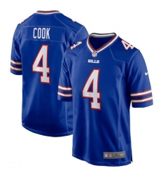 Men Buffalo Bills 4 James Cook Blue Stitched Game Football Jersey