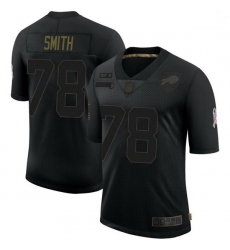 Men Buffalo Bills 78 Bruce Smith Black Limited 2020 Salute To Service Jersey