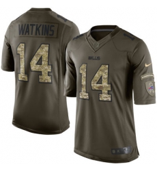 Mens Buffalo Bills 14 Sammy Watkins Nike Green Salute To Service Limited Jersey