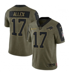 Men's Buffalo Bills Josh Allen Nike Olive 2021 Salute To Service Limited Player Jersey