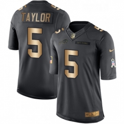 Mens Nike Buffalo Bills 5 Tyrod Taylor Limited BlackGold Salute to Service NFL Jersey