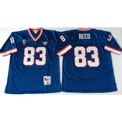 Mitchell And Ness Bills #83 andre reed BLUE Throwback Stitched NFL Jersey