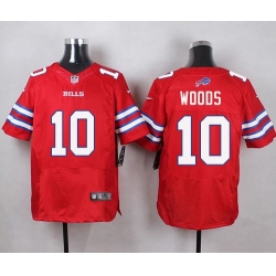 Nike Bills #10 Robert Woods Red Mens Stitched NFL Elite Rush Jersey