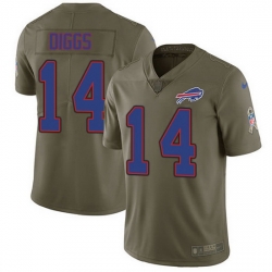 Nike Bills 14 Stefon Diggs Olive Men Stitched NFL Limited 2017 Salute To Service Jersey