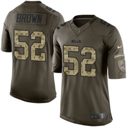 Nike Bills #52 Preston Brown Green Mens Stitched NFL Limited Salute To Service Jersey