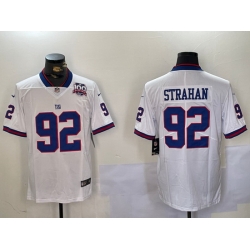 Nike Giants 92 Michael Strahan White Men Stitched NFL Limited Rush Jersey 2