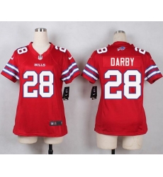 Nike Bills #28 Ronald Darby Red Womens Stitched NFL Limited Rush Jersey