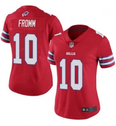 Women Buffalo Bills 10 Jake Fromm Red Limited Color Rush Vapor Untouchable Jersey