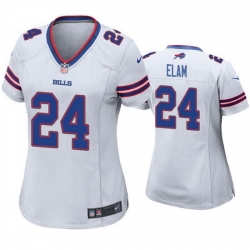 Women Buffalo Bills 24 Kaiir Elam White Stitched Football Jerse