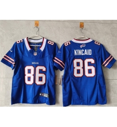 Women Buffalo Bills 86 Dalton Kincaid Royal 2023 F U S E  Vapor Untouchable Limited Stitched Football Jersey 