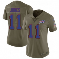 Womens Nike Buffalo Bills 11 Zay Jones Limited Olive 2017 Salute to Service NFL Jersey