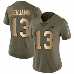 Womens Nike Buffalo Bills 13 Kelvin Benjamin Limited OliveGold 2017 Salute to Service NFL Jersey