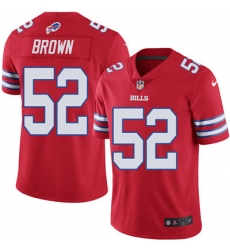 Youth Nike Bills #52 Preston Brown Red Stitched NFL Limited Rush Jersey